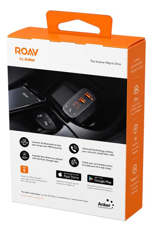 Anker Roav Smart Charge Bluetooth FM Transmitter with Dual USB-A Ports F2